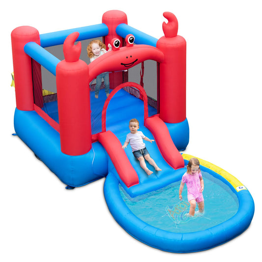 Crab-themed Water Park with Slide and Splashing Pools