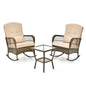 Outdoor Rocking Chairs and Table Set with Cushions and Pillows
