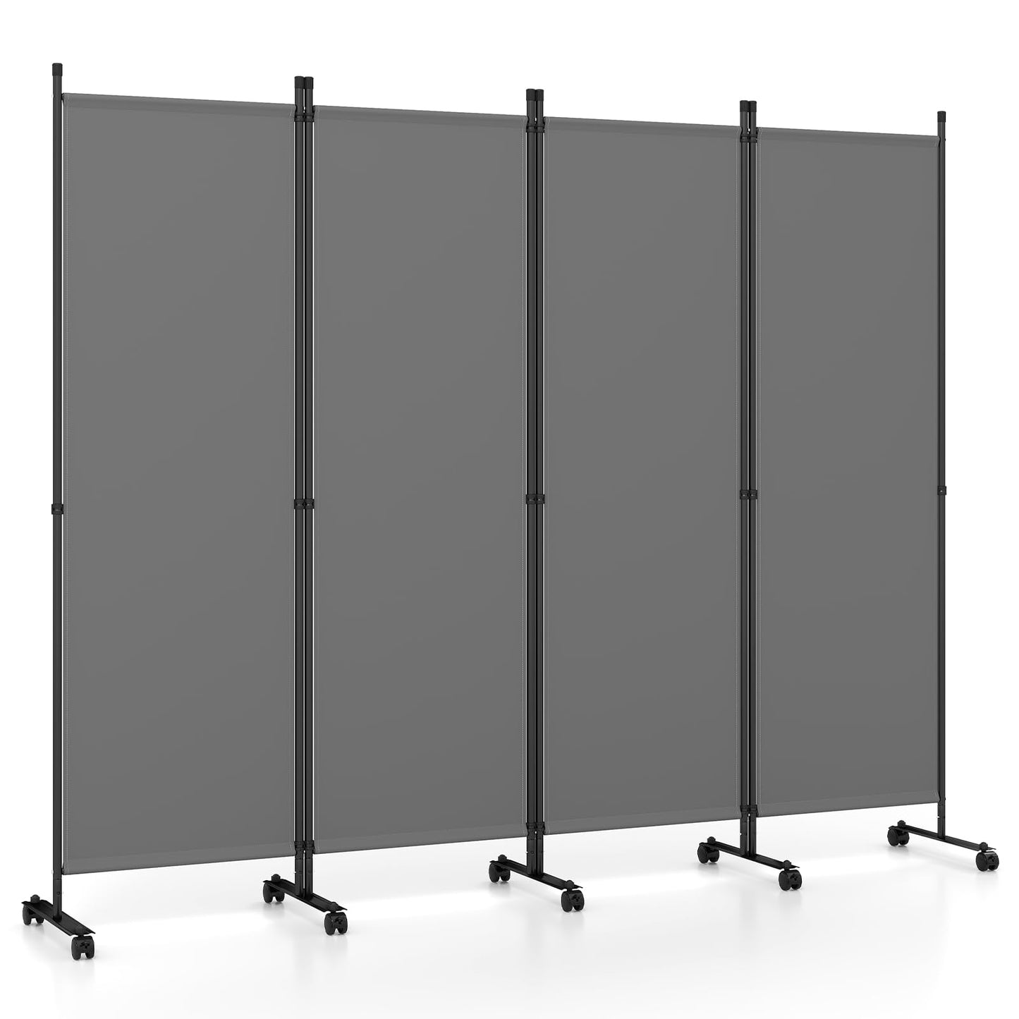4/6-Panel Folding Room Divider with Wheels