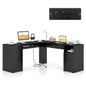 L-Shaped Computer Desk, 170cm Modern Large Corner Desk Writing Study Table