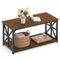 Coffee Table Industrial Farmhouse Accent Table with Open Storage Shelf