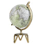 World Globe, 360° Rotating Geography Globe with Metal Meridian and Triangle Stand
