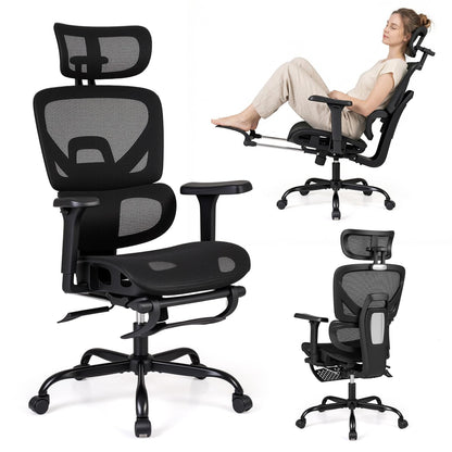 Mesh Office Chair with Footrest, Ergonomic High Back Swivel Computer Desk Chair