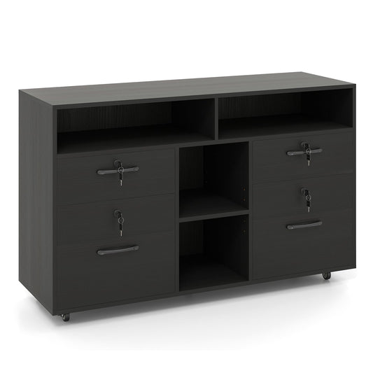 4 Drawers Mobile File Cabinet Storage Organiser Chest with Lock