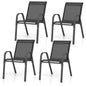 Set of 4 Patio Chairs with Armrests for Garden Deck and Porch