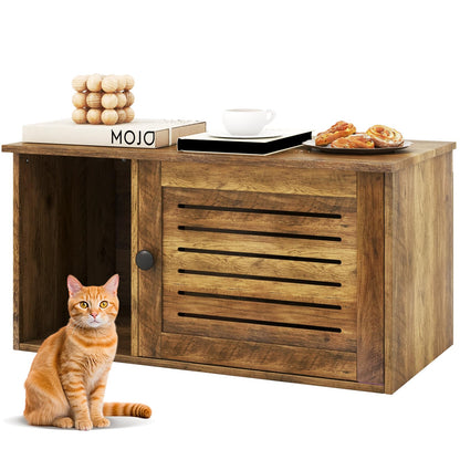 Cat Litter Box Enclosure Hidden Cat Washroom with Winding Entry