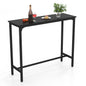 GiantexUK 120cm Bar Table Metal Frame Rectangular Dining Table with Footrest & Adjustable Foot Pads