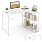 L-shaped Computer Desk Reversible Corner Desk with Adjustable Shelf