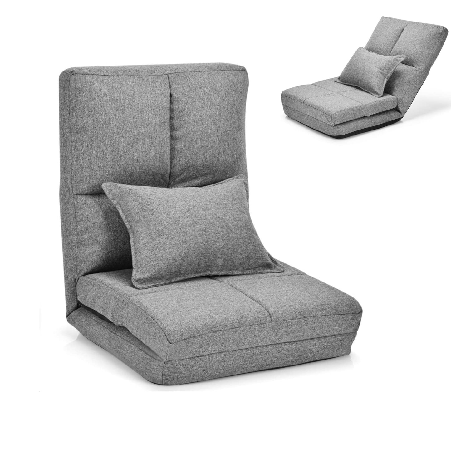 Folding Lazy Floor Sofa Bed with Pillow