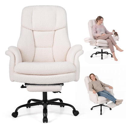Ergonomic Cross Legged Office Chair with Retractable Footrest Adjustable Armrests for Home Office