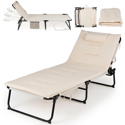 Garden Sunbed Sunbathing Recliner Outdoor Chaise Lounge Chair