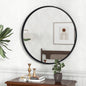 Black Round Mirror Wall Mounted Matte Metal Framed Mirror