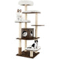 179 cm Tall Wooden Cat Tree with Sisal Scratching Posts