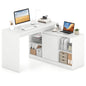 120CM Reversible Corner Writing Desk with 2-Way Cabinet