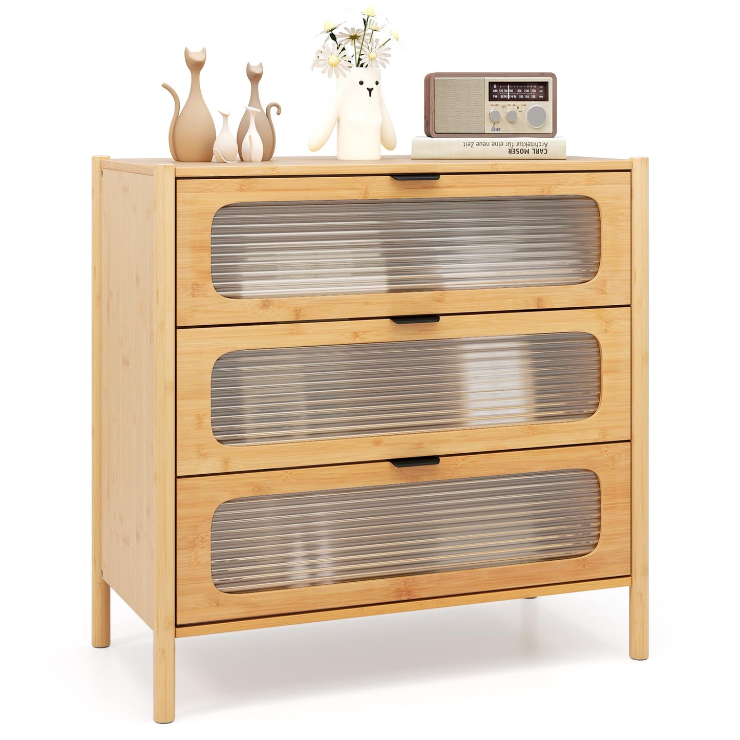 3 Drawer Dresser Mid Century Modern Chest of Drawers