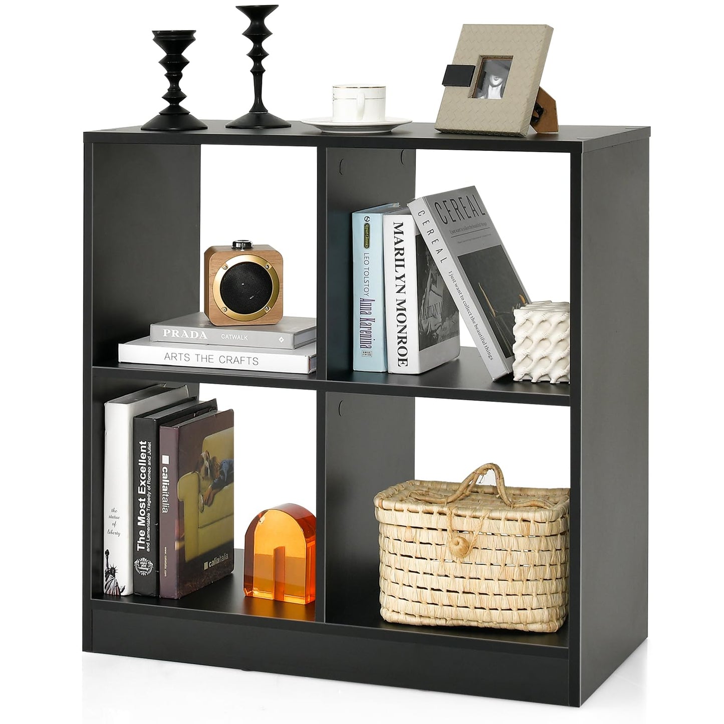 4-cube Wooden Storage Cabinet with Anti-Toppling Device