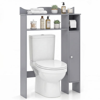 Over Toilet Storage Cabinet with Paper Holder and Removable Shelves for Bathroom