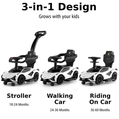 3-in-1 Ride On Push Car with Removable Guardrails and Handle