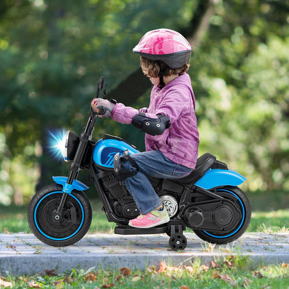 6V Kids Ride On Motorcycle with Training Wheels and Headlight for Toddlers