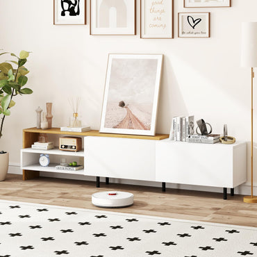 TV Stand for 80 Inches TVs with Storage Shelves and Cabinets