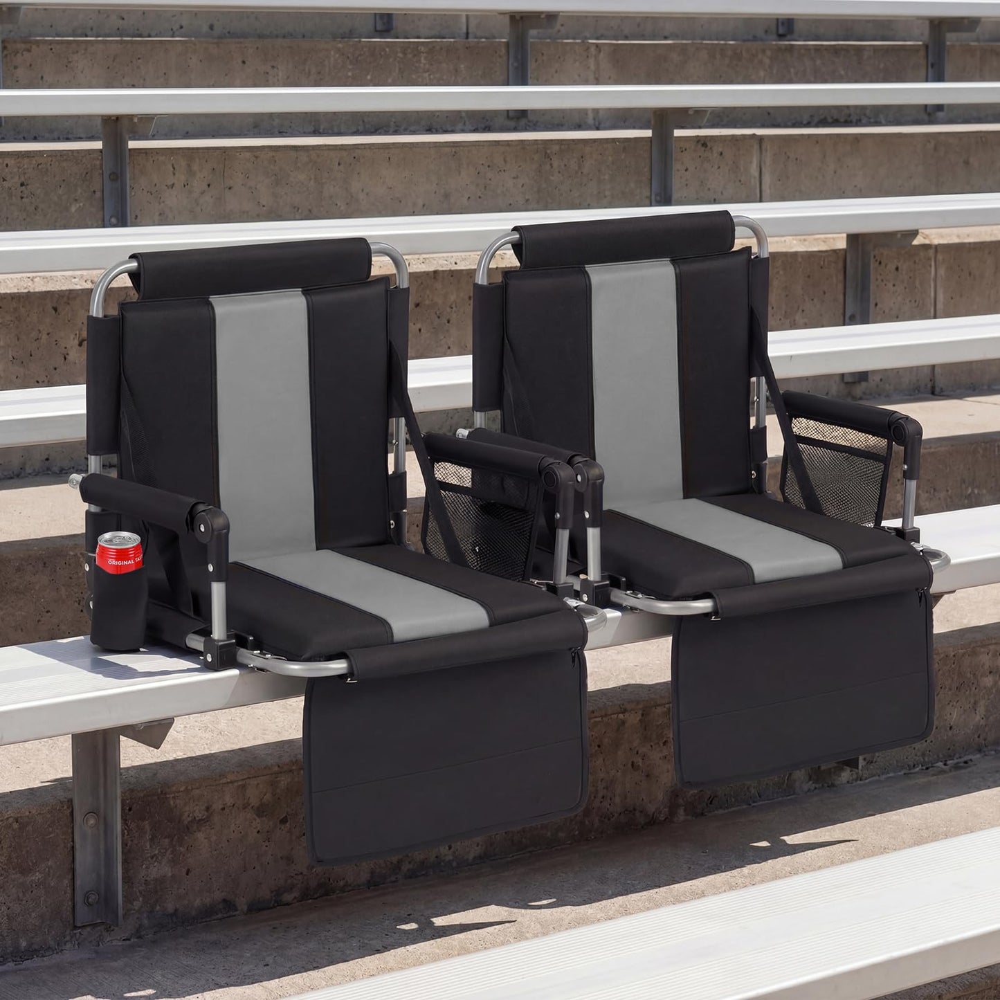 Foldable Stadium Seat, Padded Camping Chair with Back Support