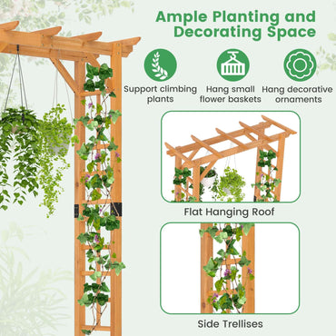 215cm Wooden Garden Arch for Climbing Plant Vines