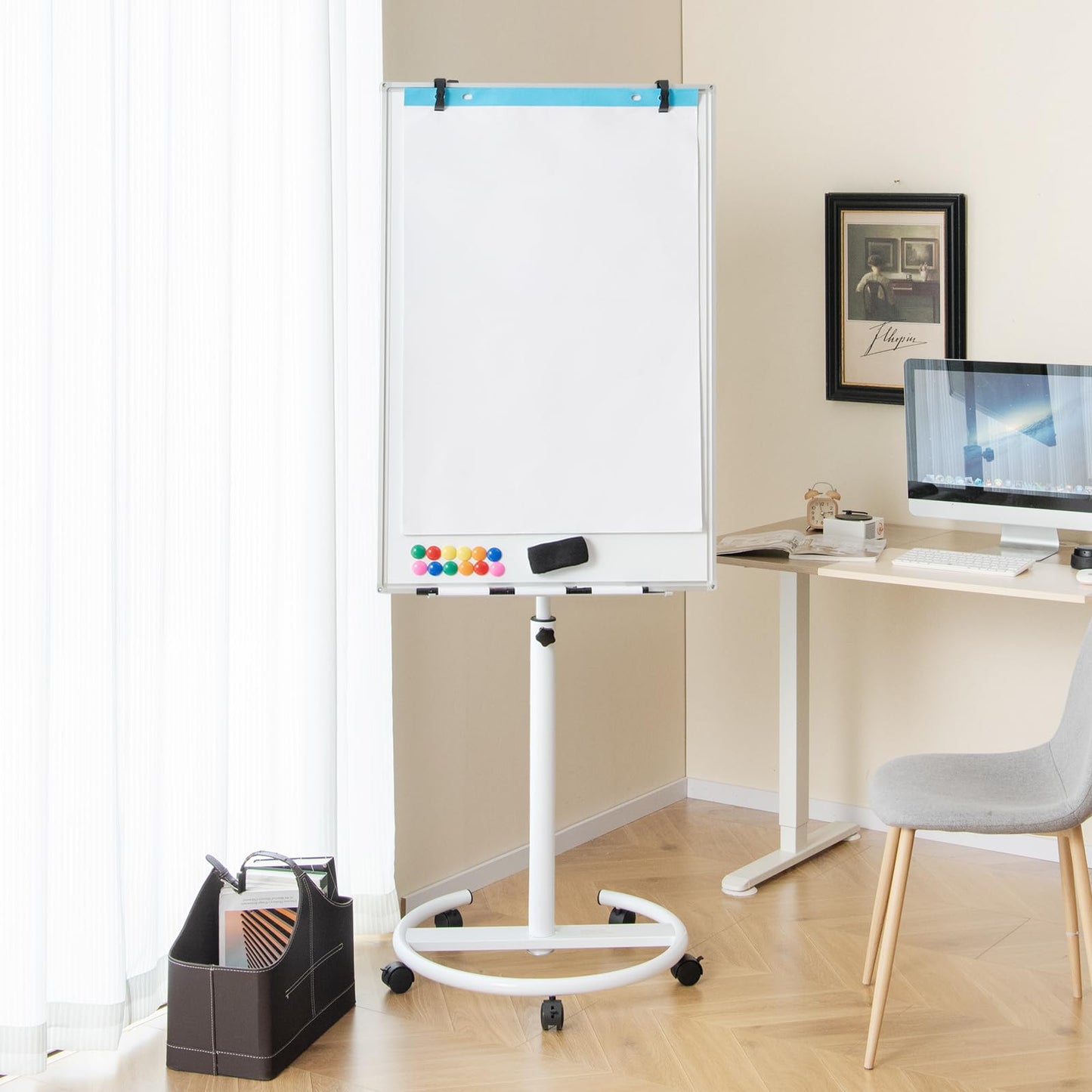 100x65cm Height Adjustable Dry Erase Board with Stand
