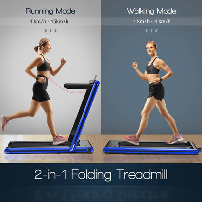 2-in-1 Folding Under Desk Treadmill with Dual LED Display