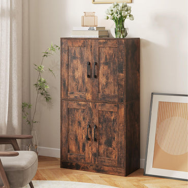 Floor Storage Cabinet with Doors and Adjustable Shelves