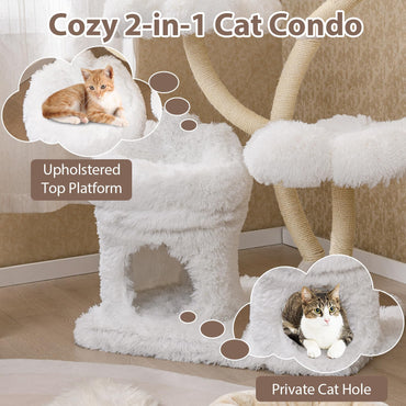 162cm Multi-Level Cats Climbing Tower with Condo for Indoor Kittens