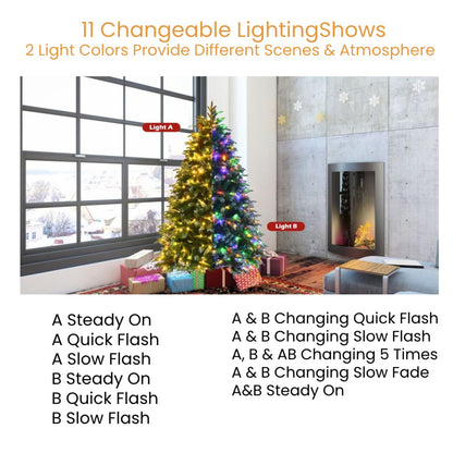 150/180/210 CM Artificial Christmas Tree with LED Lights and Tips