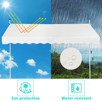 Telescopic Awning Sun Shade Retractable Canopy Sun Shelter for Window Balcony Garden