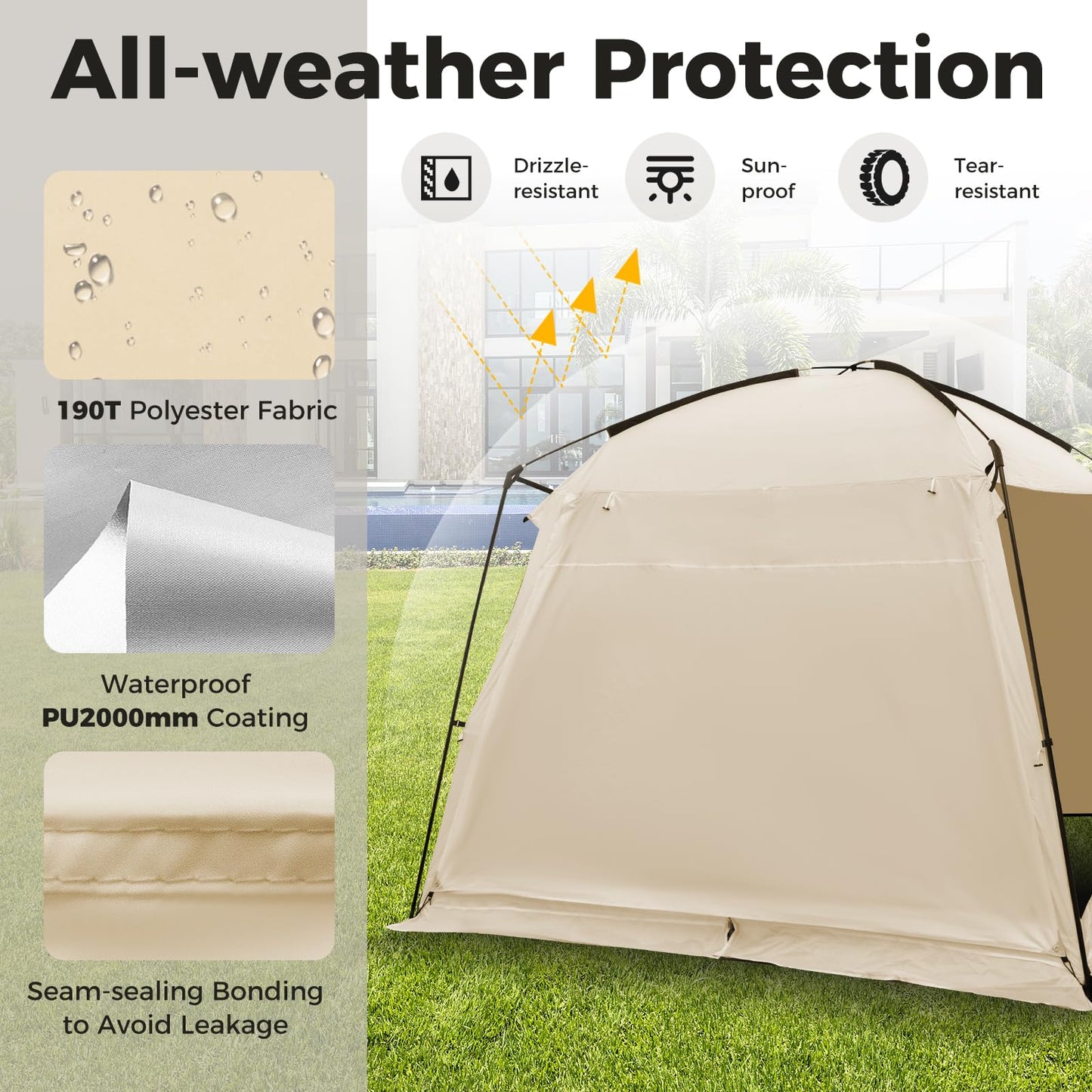 3 x 3m Screen Canopy Tent Large Sun Shade Tent with Vestibule