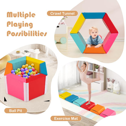 Colorful Exercise Tumble Mat for Kids with Detachable Zippered PU Covers