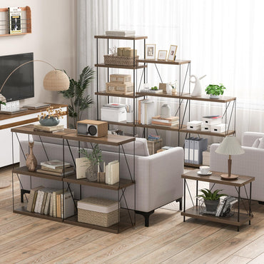5-Tier Multipurpose Display Rack with Metal Frame for Living Room Home Office