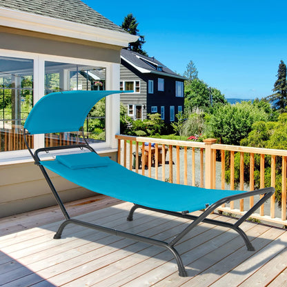 Outdoor Hammock with Stand Cushion and Canopy for Garden Lawn