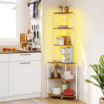 6-Tier Corner Shelf with 16 Color LED Lights