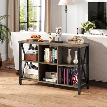 6-Cube Storage Organizer 120CM Wide Bookshelf with Open Compartments