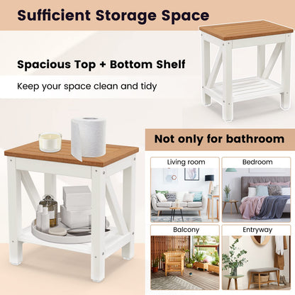 Shower Stool, HDPE Slatted Bathtub Shower Chair with Anti-Slip Foot Pads