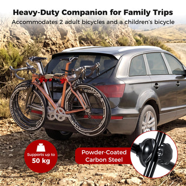 3-Bike Trunk Mount Bike Rack with Anti-Sway and Soft Padding