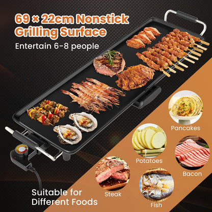 Electric Griddle Extra Large Teppanyaki Grill with Adjustable Temperature