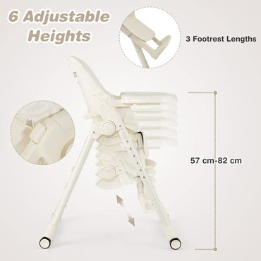 Giantex High Chairs for Babies and Toddlers Foldable Baby Highchair with Adjustable Backrest