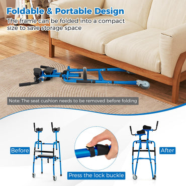 Versatile Rolling Walker with Padded Seat and 2 Premium Wheels