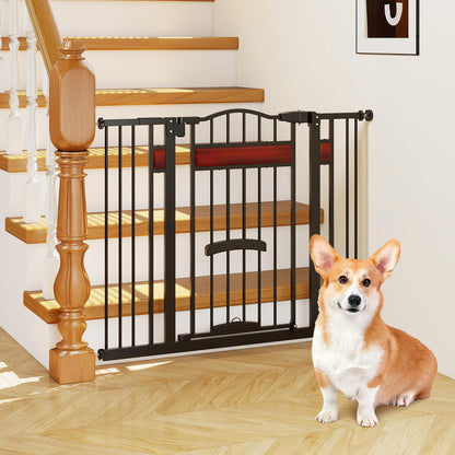 Extra Wide Walk Through Pet Gate with Small Door and 2 Extensions