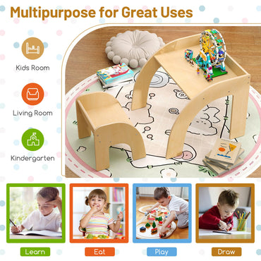 Wooded Toddler Kids Desk and Chair Set with Proper Height