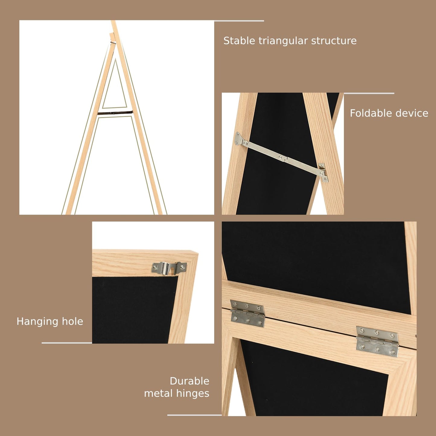 153 x 37 cm Wooden Frame Rectangle Full Length Mirror