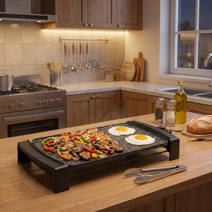 Teppanyaki Grill, 2150W Electric Griddle with 2 Nonstick Cooking Zones