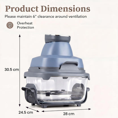 GiantexUK Portable Glass Air Fryer, 6-in-1 Healthy Cooking System