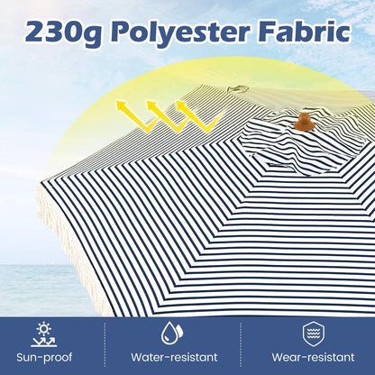 210cm/7ft Garden Parasols with Fringe, Sun Protection Sunshade Shelter