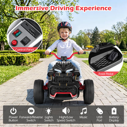 12V Kids Electric Quad Bike with Music, High/Low Speed, USB Port